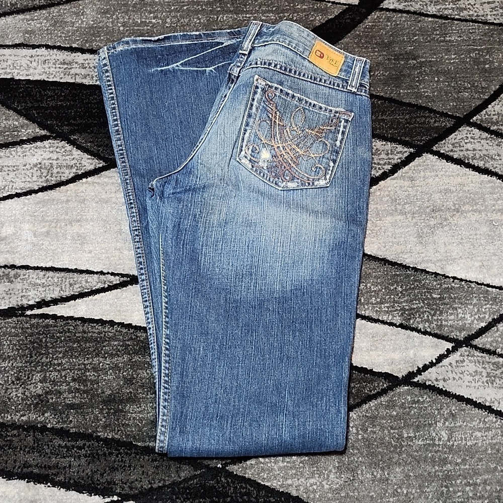 VINTAGE BKE STAR 20 LONG EMBROIDERED BOOT-LEG DENIM JEAN PRICE FIRM